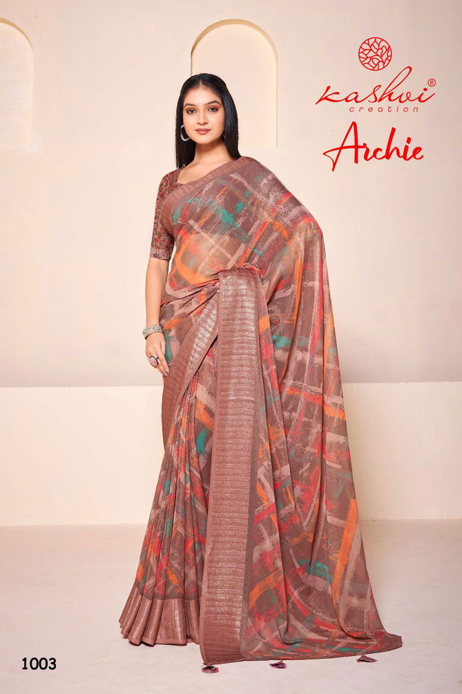 Archie By Kashvi Georgette Printed Sarees Catalog 